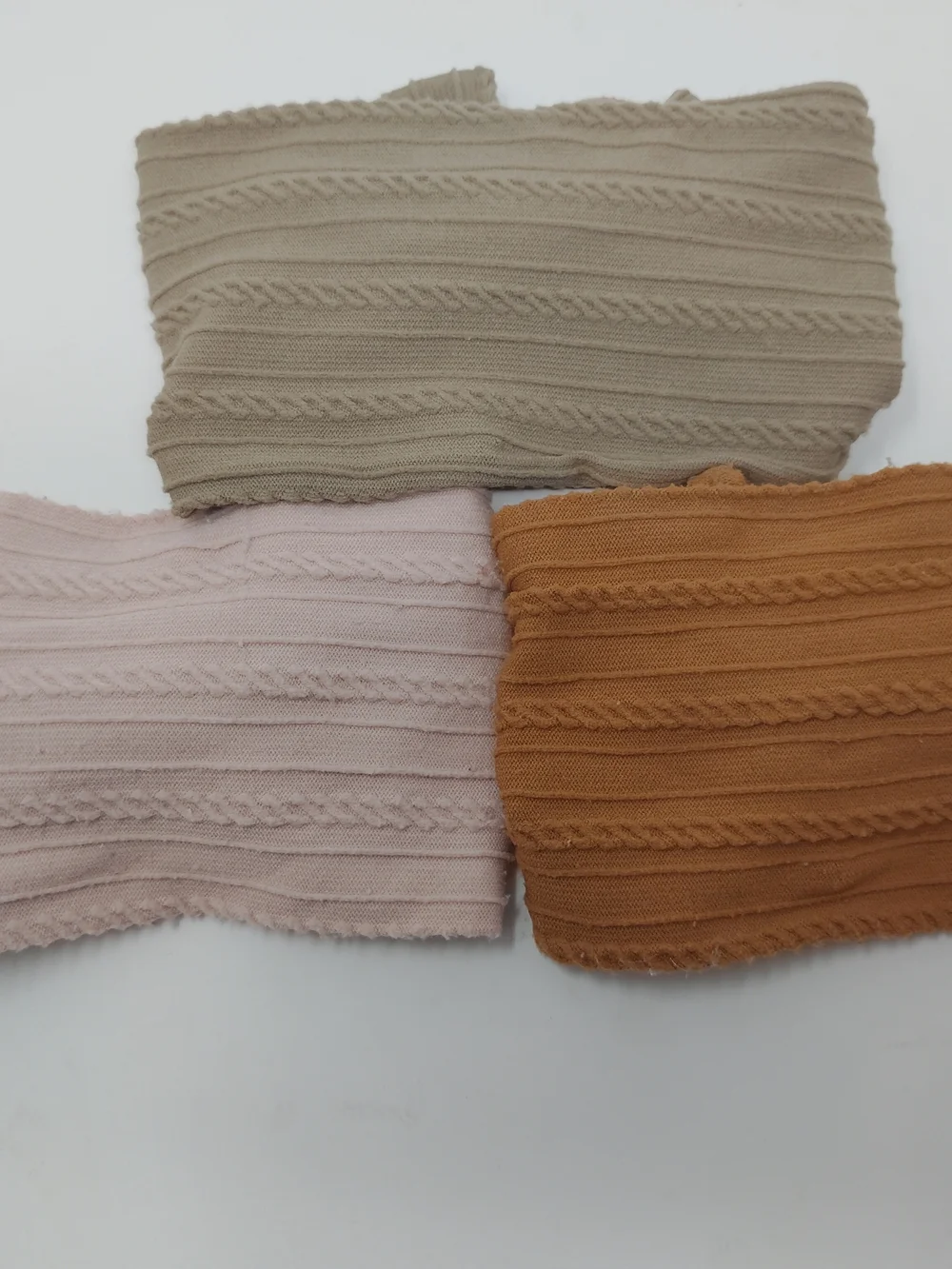 Knotted Bow Girls Headband Trio in Taupe, Mustard & Blush, Stretch